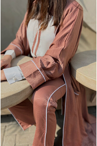 details Coral Abaya Set