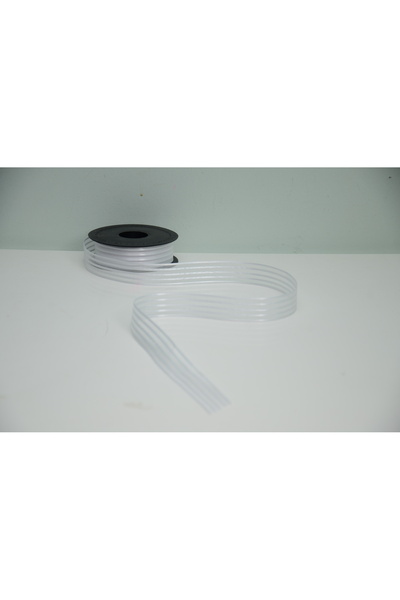 ÇINARASYADAHOME 5 Çizgili Beyaz Şifon Organze Kurdele 2,5 cm x 1 Metre – Buke...