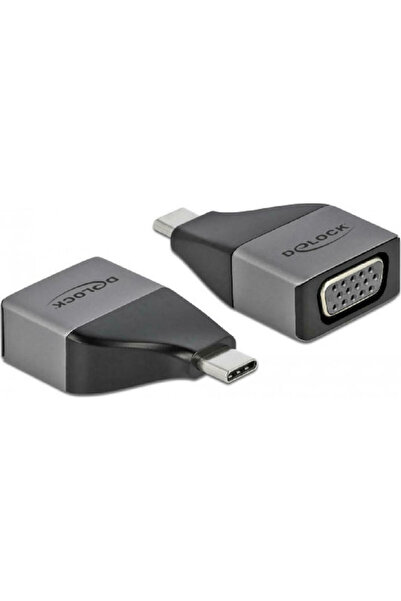 DELOCK Μετατροπέας USB-C αρσενικό σε VGA θηλυκό Γκρι 1 τεμάχιο 64002