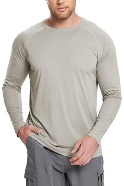 BALEAF Men's Sun Protection Shirts UV SPF UPF 50+ Long Sleeve Rash Guard Fish...