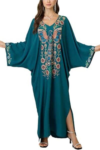 GENERAL Women Roomy Nightgown Long Loungewear Kimono Cardigan Beach Dress Bik...