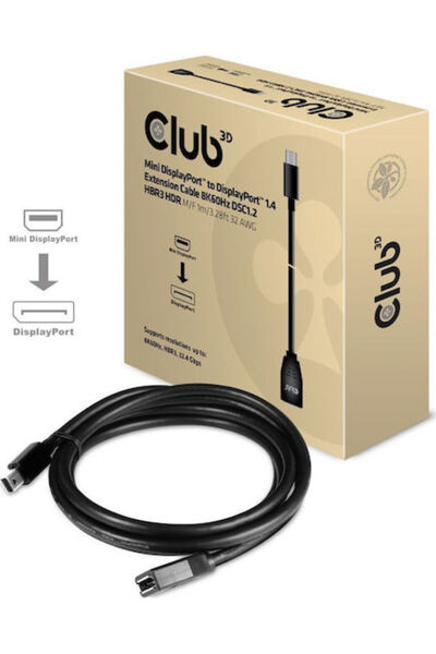 Other Καλώδιο Club3D DisplayPort Αρσενικό - Mini DisplayPort Θηλυκό 1μ Μαύρο