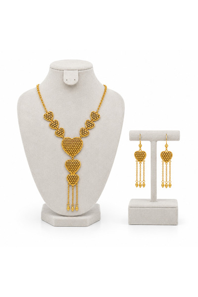 BELLA CİAO Gold-Tone Filigree Necklace & Earrings Set – Design 6