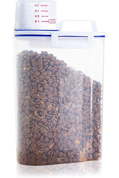 Rocutus Pet Food Storage Container,Portable Cat Dog Food Container With Measu...