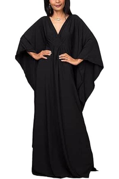 YouKD Women's Long Kaftan Maxi Dress Boho Swimsuit Beach Cover Up Robes One S...