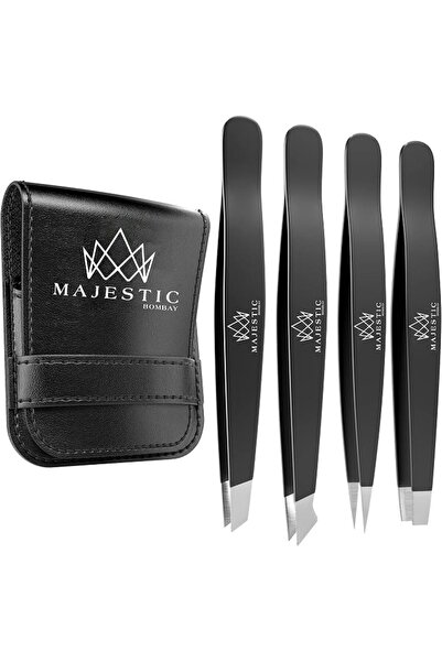 Majestic Bombay Fine Point + Slant Tweezers for Women and Men – Splinter Tick...