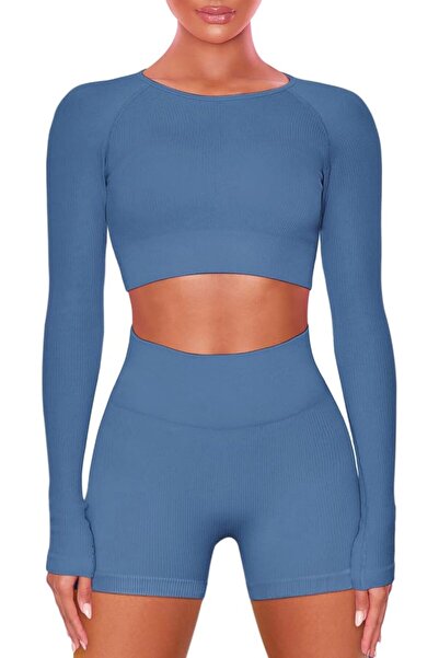 GENERAL Buttergene Women 1 Athleisure | Long Sleeve Crop Top, High Waist Legg...