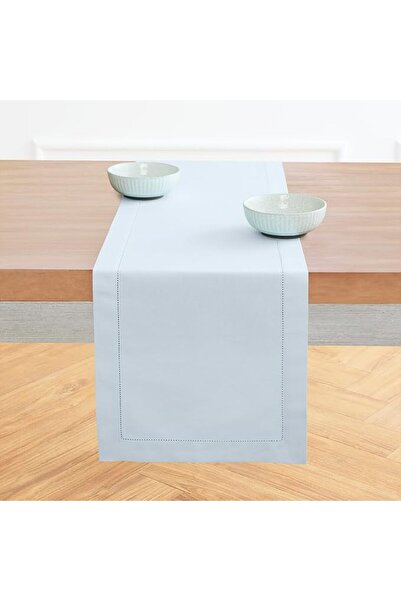 Solino Home Cotton Linen Hemstitch Table Runner – 14 x 36 Inch White Table Ru...