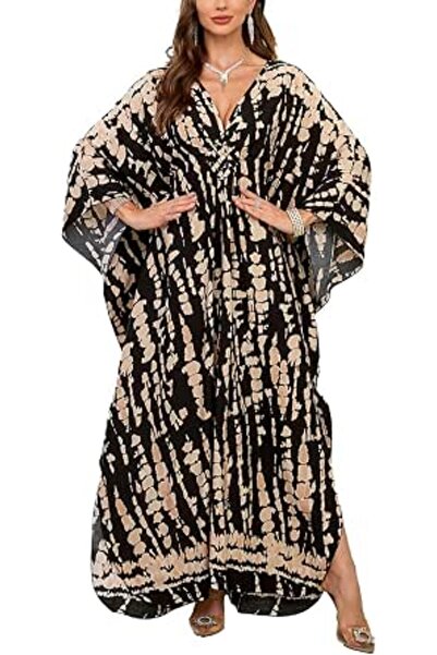GENERAL Women's Cotton Kaftan Loungewear Boho Homewear Oversized Kimono Maxi ...