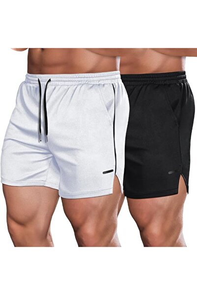 COOFANDY Men's 2 Pack Gym Workout Shorts Mesh Lightweight Bodybuilding Pants ...