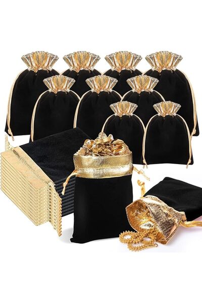 GENERAL URbazaar 30 Pcs 3 Style Velvet Gift Bags Organza Bags With Drawstring...