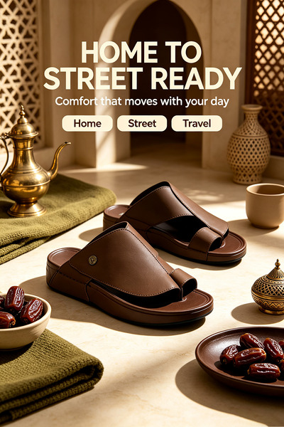 Dhiaa Walk صندل رجالي بنعل مريح ممتص للصدمات – تصميم فريد من مصمم إيطالي – اط...