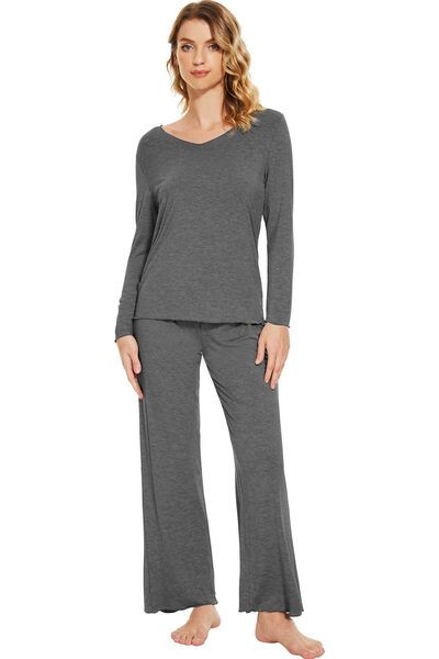 Wiwi Pajamas Sets for Women Soft Long Sleeve Tops and Pants Sleepwear Ladies ...