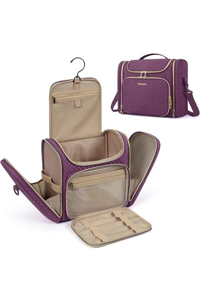 BAGSMART Toiletry Bag, Travel Toiletry Bag for Women, Water-resistant Cosmeti...