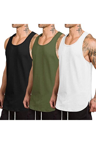 COOFANDY Men's 3 Pack Quick Dry Workout Tank Top Gym Muscle Tee Fitness Bodyb...