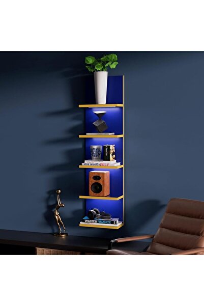 GENERAL 5 Tier Wall Shelves Natural, Vertical Column Shelf Floating Storage H...