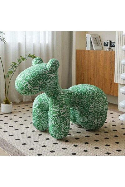 DubaiGallery Luxury Designer Style Bear Ottoman Stool Plush Animal Footrest S...