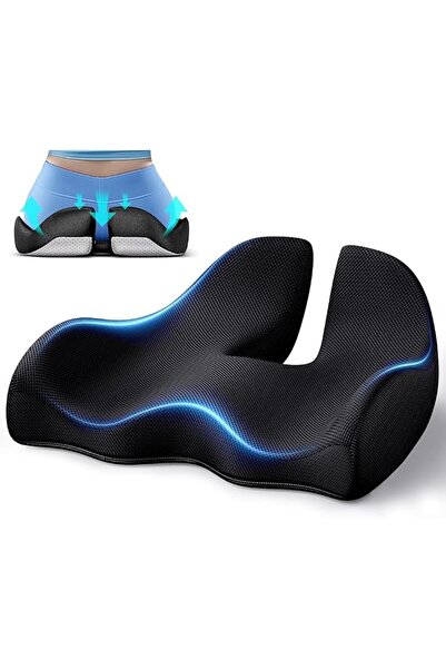 Benazcap Memory Foam Seat Cushion for Sciatica&Tailbone Pain, Black, Large | ...