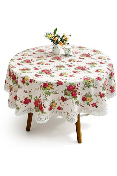 Generic Brand Round washable tablecloth – Waterproof round PVC vinyl tableclo...