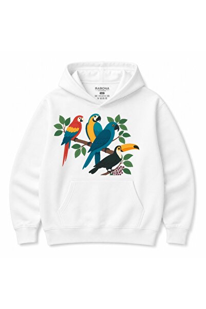 Rabona Fashion Exotic Tropical Jungle Residents Printed Hooded Hoodie