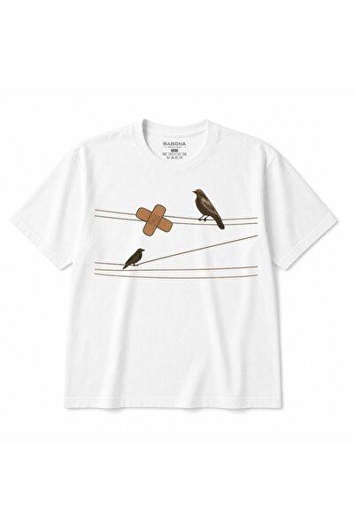 Rabona Fashion Wounded Wires City Birds Printed Unisex T-Shirt