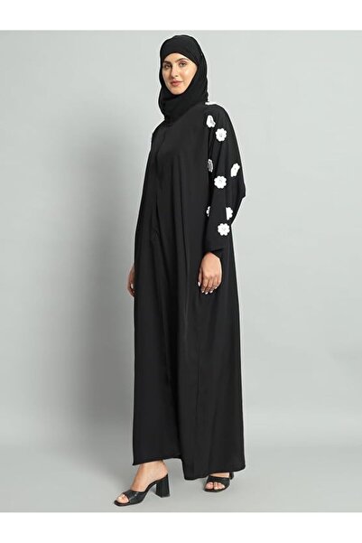 styleville.in Black Solid Abaya with hijab for women