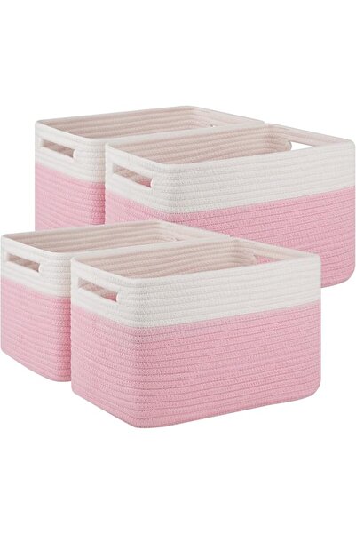 GENERAL 4 Pack Shelf Baskets for Organizing Home - Perfect for Toys, Books, a...