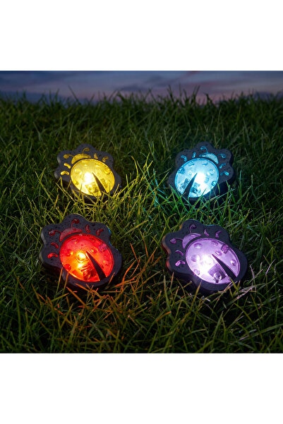 Alista Home Lampă solară LED multicoloră în formă de buburuză, iluminat decor...