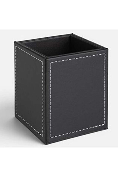 OEM Μαύρη θήκη μολυβιών από τεχνητό δέρμα 8x8x10εκ.