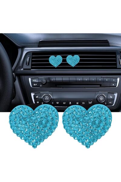 GENERAL Car Diffuser, Car Air Fresheners Vent Clips, Rhinestone Heart Shaped ...
