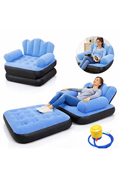 MACVI Fotoliu gonflabil portabil 2 în 1 cu design ergonomic — Relaxare maximă...