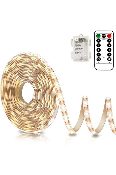LBMT Led Strip Lights Battery Powered, Adhesive Led strip with Remote Warm Wh...