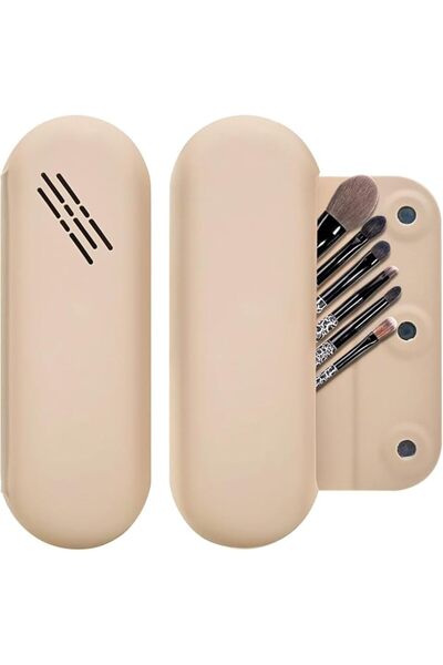 WEZCHUGHAOL Silicone Makeup Brush Case Travel Makeup Bag, Soft Portable Makeu...