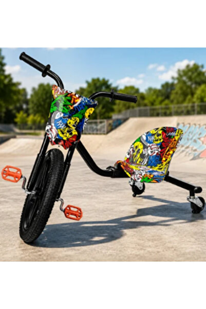 OEM Tricicleta pentru Drift Copii, Model Multicolor, Roti Spate cu LED, Scaun...