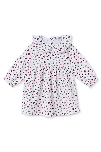 ebebek Hello Baby HelloBaby Kız Bebek Elbise Leopar Baskılı Bebe Yaka Long Sl...