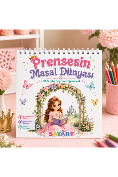 PRENSESİN MASAL DÜNYASI BOYAMA KİTABI (30 yaprak 21x21 ölçülerinde