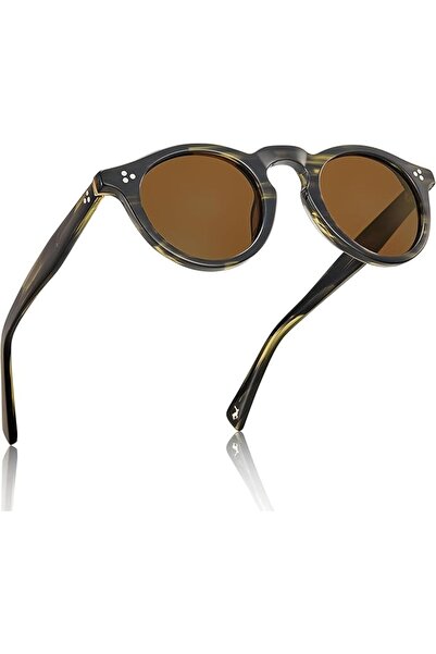 CARFIA Retro Mens Sunglasses Women Polarized UV400 Protection, Small Round Ac...