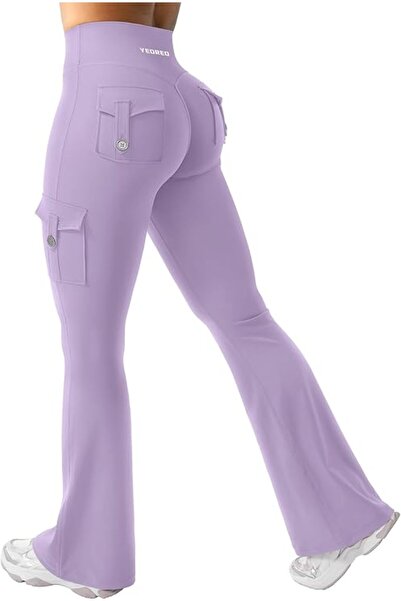 GENERAL YEOREO CoreFlex Women Workout Flare Leggings with Pockets Hidden Scru...