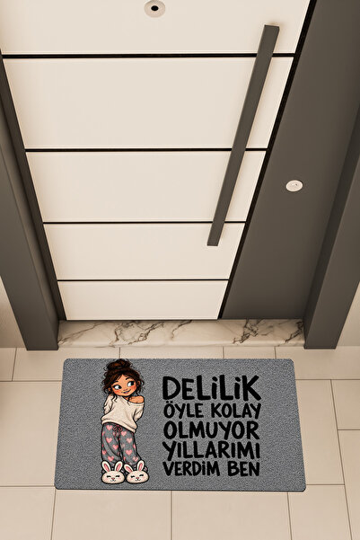 Dormot Deas Home, Digital Printing, Humorous Welcome Mat "The Craziness Is No...