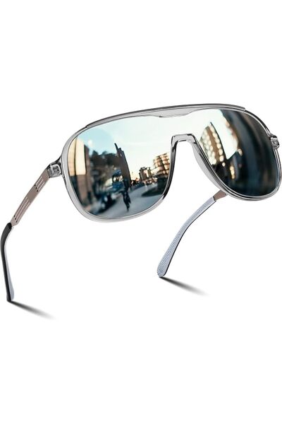 FEISEDY Polarized Sunglasses Men Mirrored One Piece Lens Shades Women Reflect...