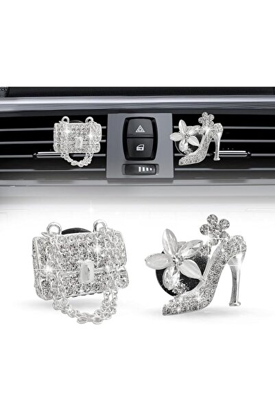 Generic Crystal Car Air Vent Clips, 2-Pack Decorative Handbag and High Heel D...