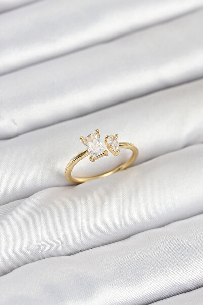 SORA GROUP Brass Gold Color Zircon Stone Women's Ring