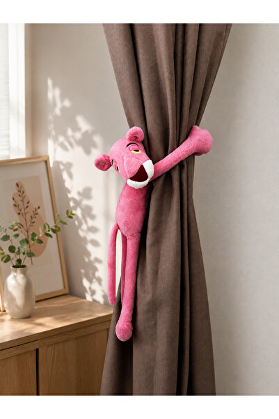 60 Cm Elleri Cırtlı Pembe Panter Peluş Oyuncak , Perde Tutucu ve Ev Dekorasyonu