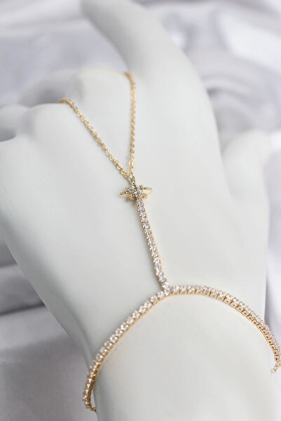 SORA GROUP Brass Gold Color Zircon Stone Pole Star Shahmeran