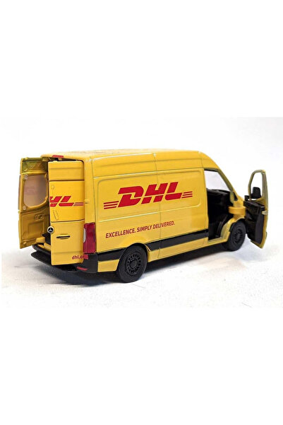YILDIRIM OYUNCAK Die Cast Mercedes Benz Sprinter DHL Kargo Arabası 13cm – 1:48 Ölçek Metal Gövdeli Açılır Kapılı Çek Bırak Koleksiyon Model Araba