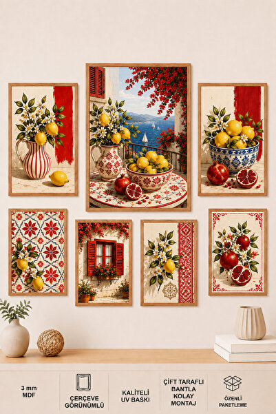 UNT Mediterranean Breeze Lemon & Pomegranate 7 τεμαχίων Διακοσμητικό Σετ Ζωγρ...