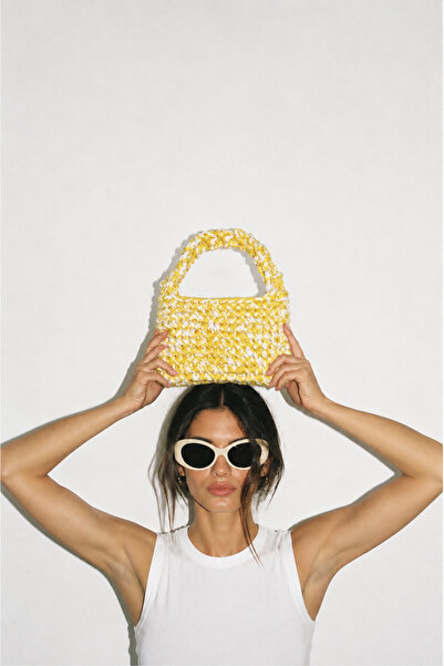 Boho wellness studio Boho Atelier Limoncello Bag – %100 El Yapımı Sarı Beyaz ...
