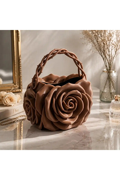 Verda Desing 3D Printing Rose Flower Design in Light Brown Color Custom Desig...