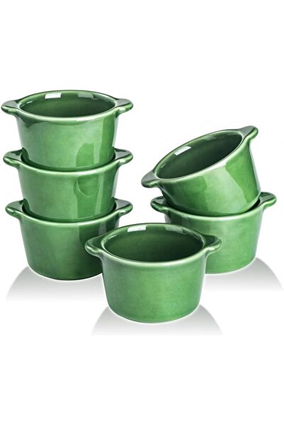 Generic vicrays Creme Brulee Ramekins Ceramic Bowls - Mini Custard Cups 6 oz ...