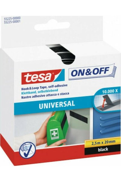 Tesa Ticaret Tesa On & Off Μαύρη Αυτοκόλλητη Ταινία Velcro Μαύρη 20mmx2.5m 1 ...